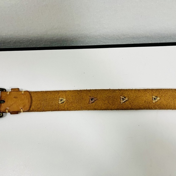 Vintage Y2K Large Bonded Leather Belt Bottle Cap Pop Kidcore Kitsch Punk - Picture 5 of 5